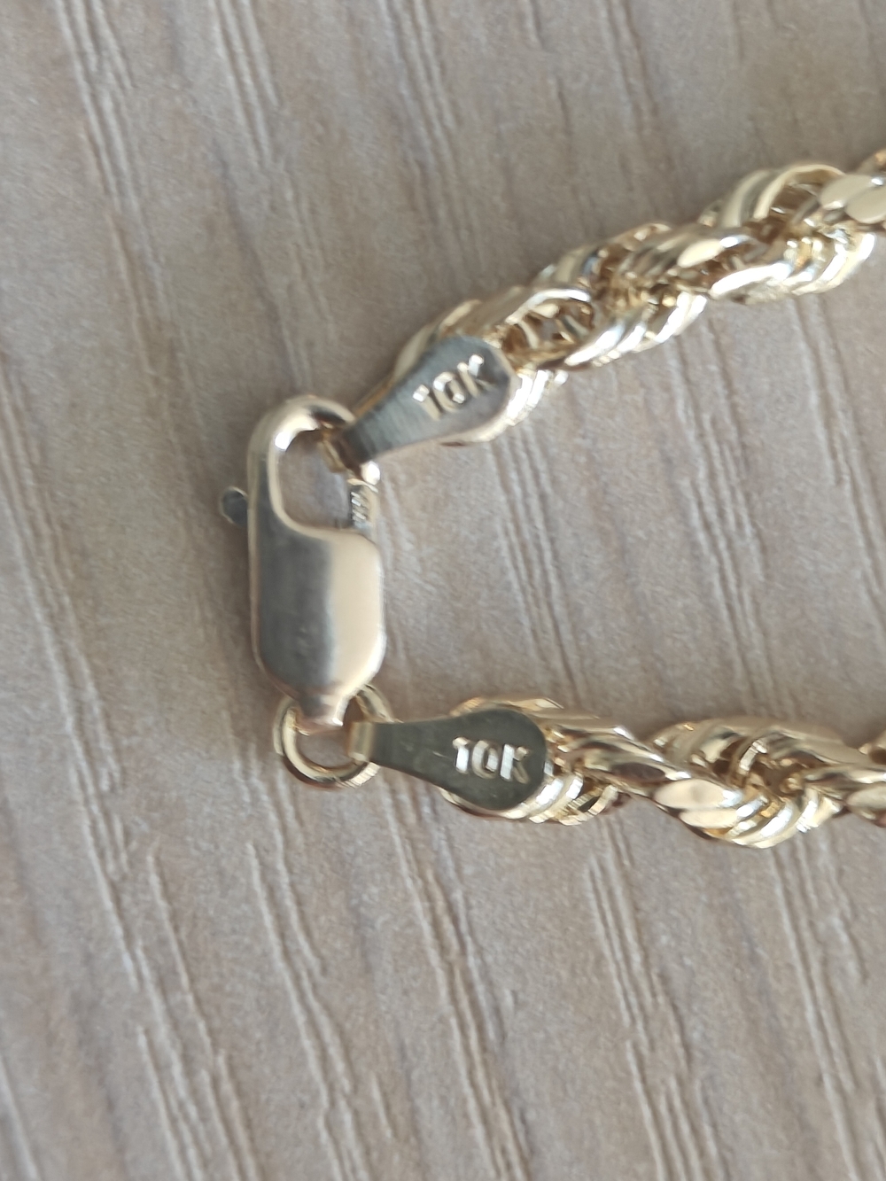 10K Solid Gold 6mm Rope Chain Bracelet